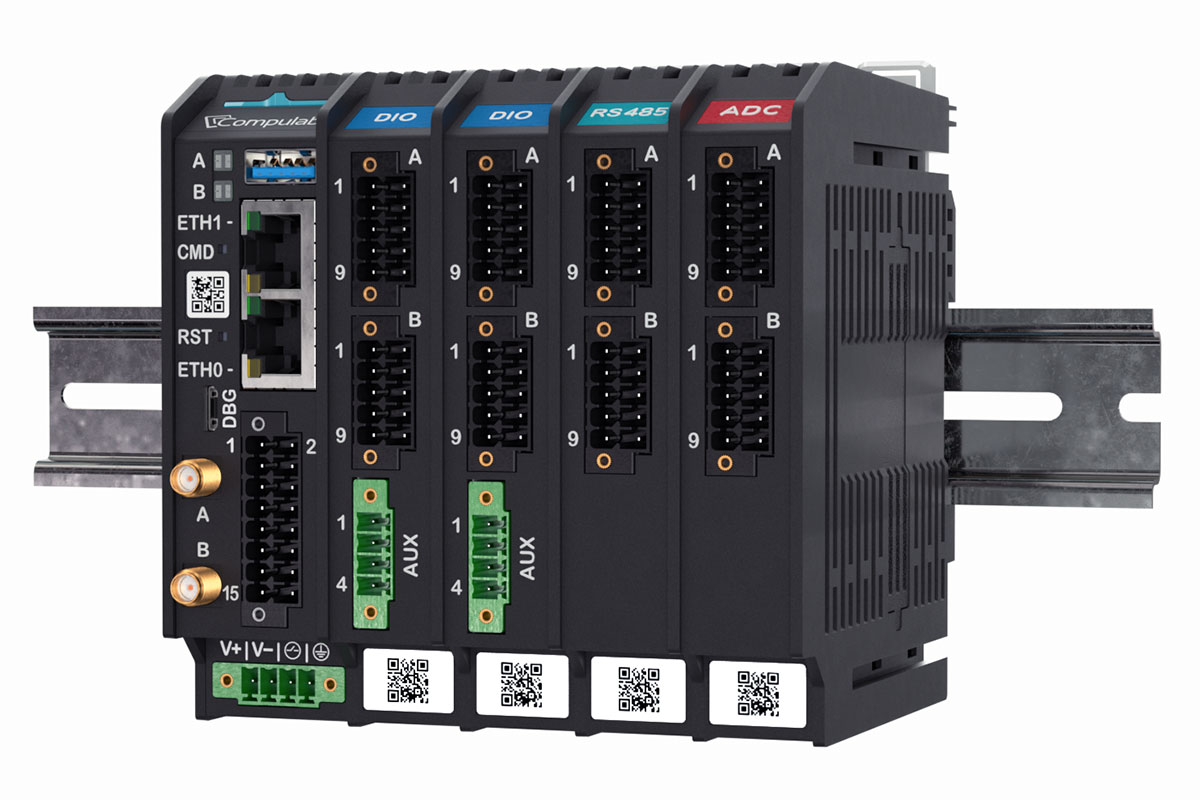 IOT-DIN-IMX8PLUS with four I/O Modules